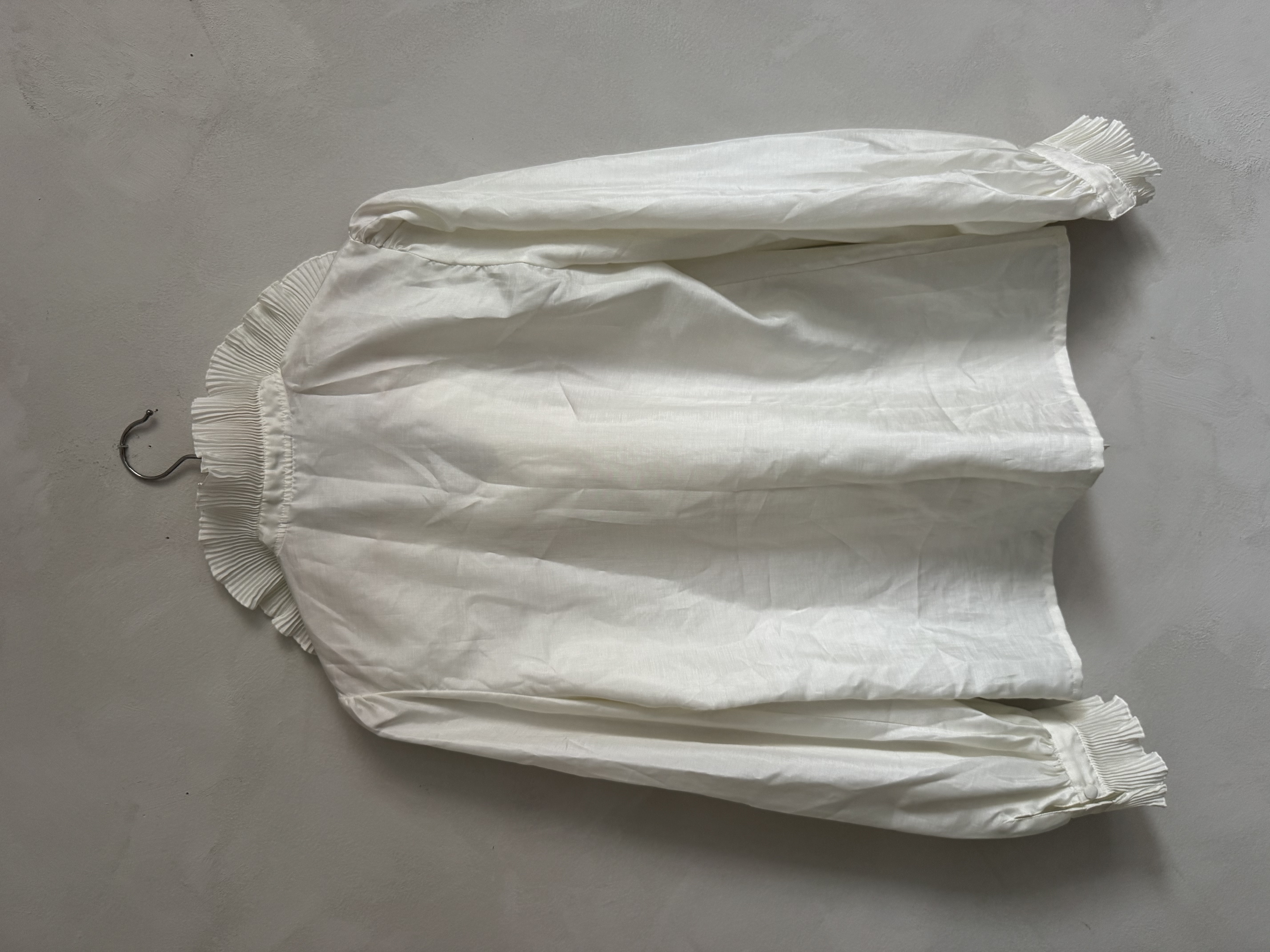 Vintage White Ruffled Blouse - 