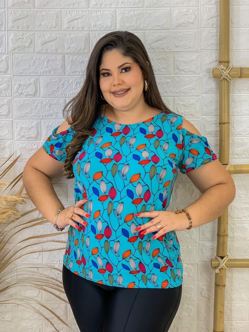 Blue Floral Print T-Shirt