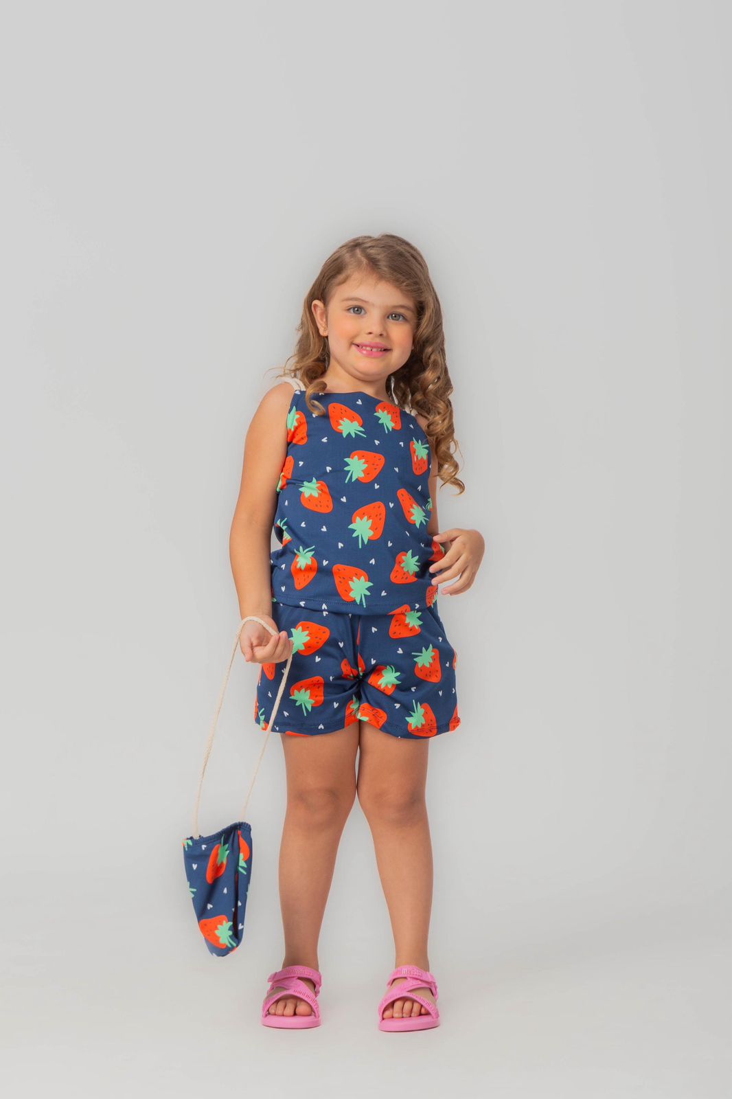Kids' Strawberry Print Romper