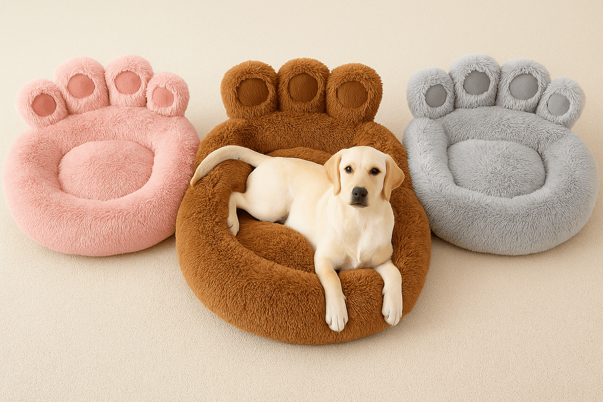 Paw Shaped Plush Pet Bed