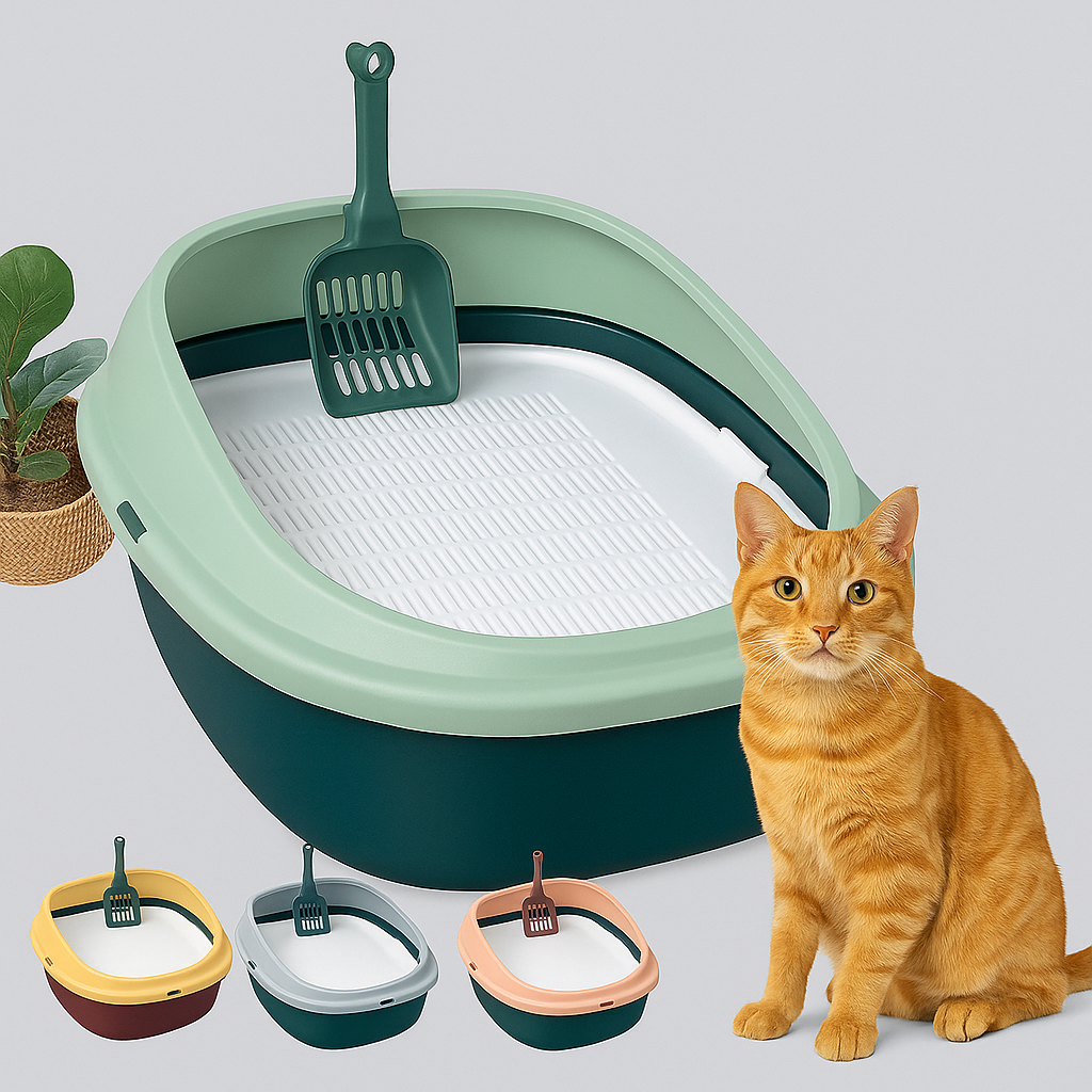 Multi-Color Cat Litter Box with Scoop