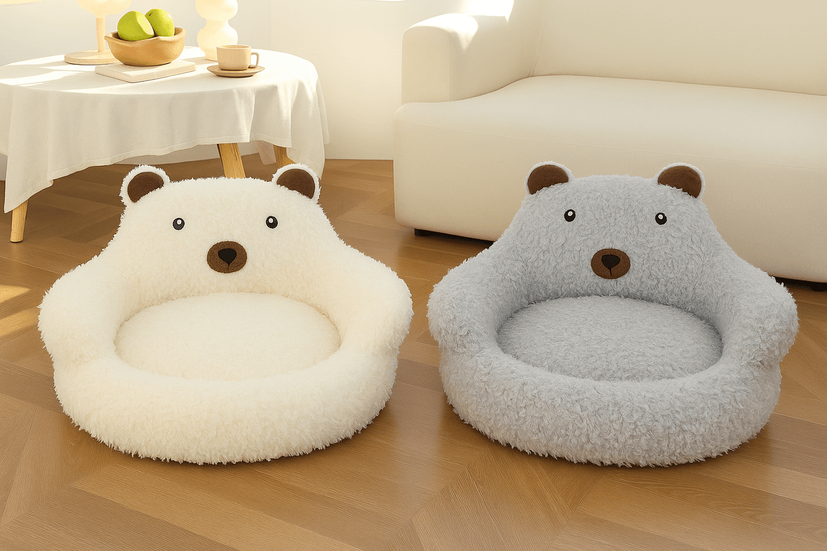 Bear-shaped Plush Pet Bed