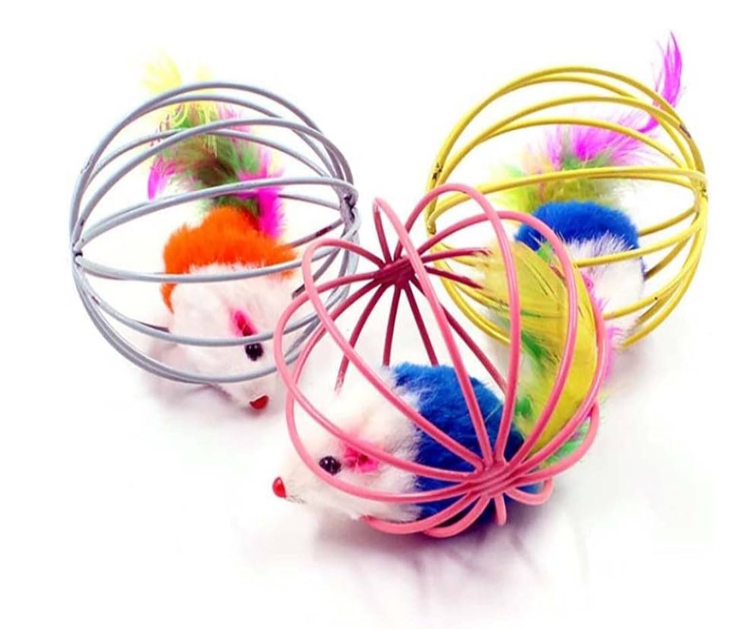 Colorful Mouse Cage Cat Toy