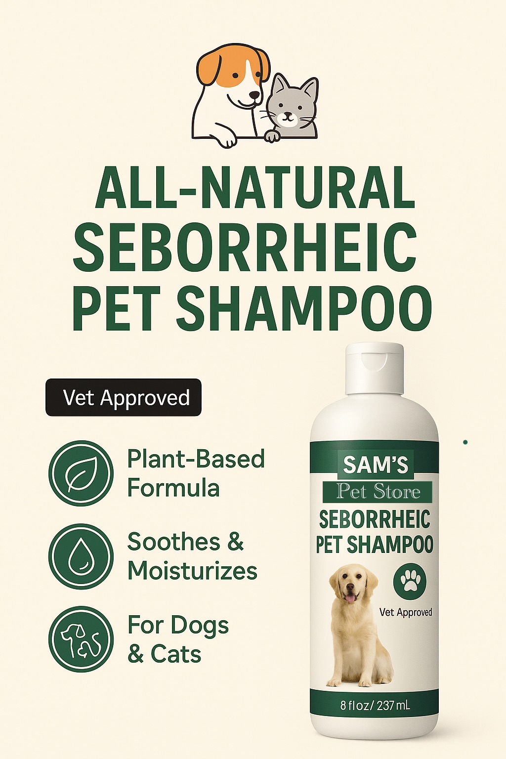 All-Natural Seborrheic Pet Shampoo