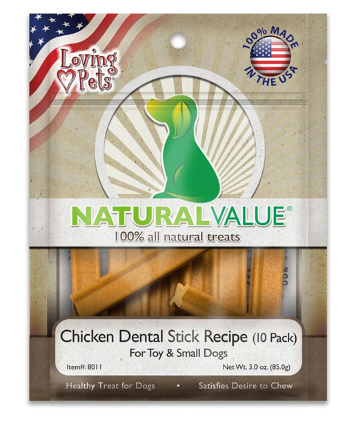 Natural Value Chicken Dental Stick Recipe (10 Pack)