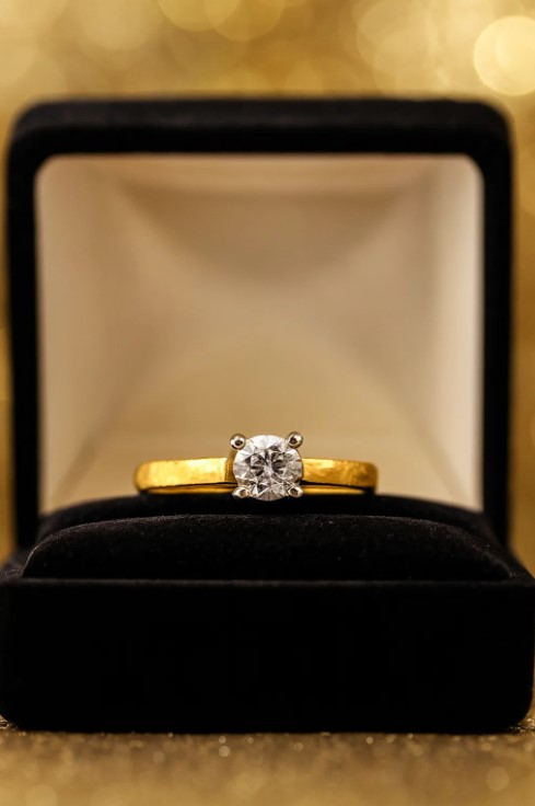 Gold Diamond Solitaire Ring SKUZGS-51214792