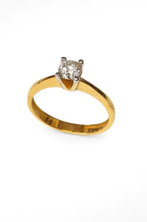 Gold Solitaire Diamond Ring   SKUZGS-51214793