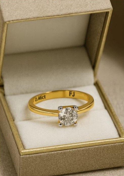 Gold Solitaire Diamond Ring   SKUZGS-51214793