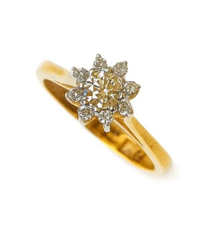 Gold Diamond Flower Ring SKUZGS-51214790