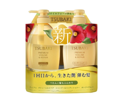 Shiseido - Tsubaki Premium Volume & Repair Shampoo & Conditioner Pump Pair Set - 450ml + 450ml