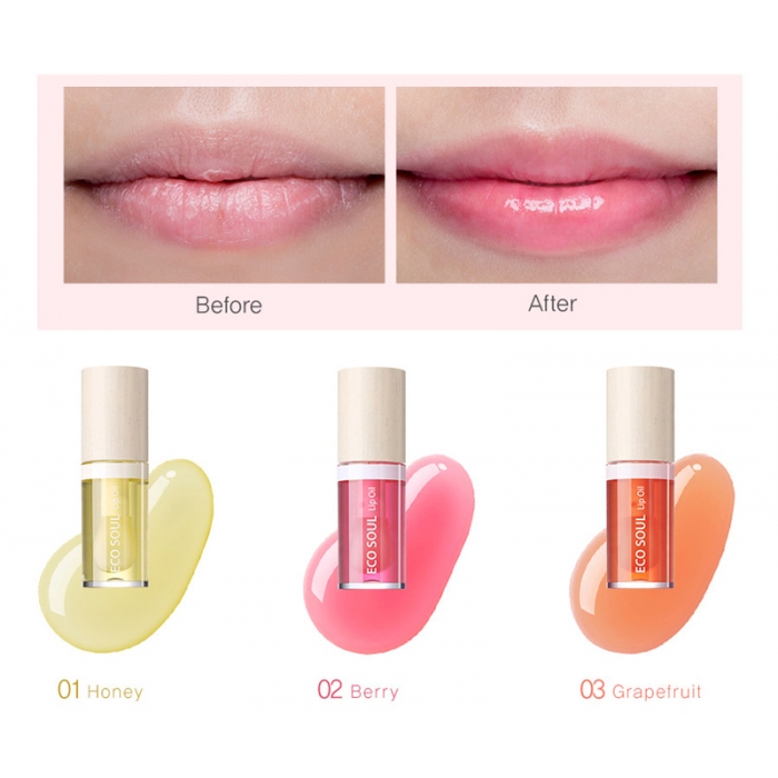 The Saem - Eco Soul Lip Oil - 6ml - 01 Honey