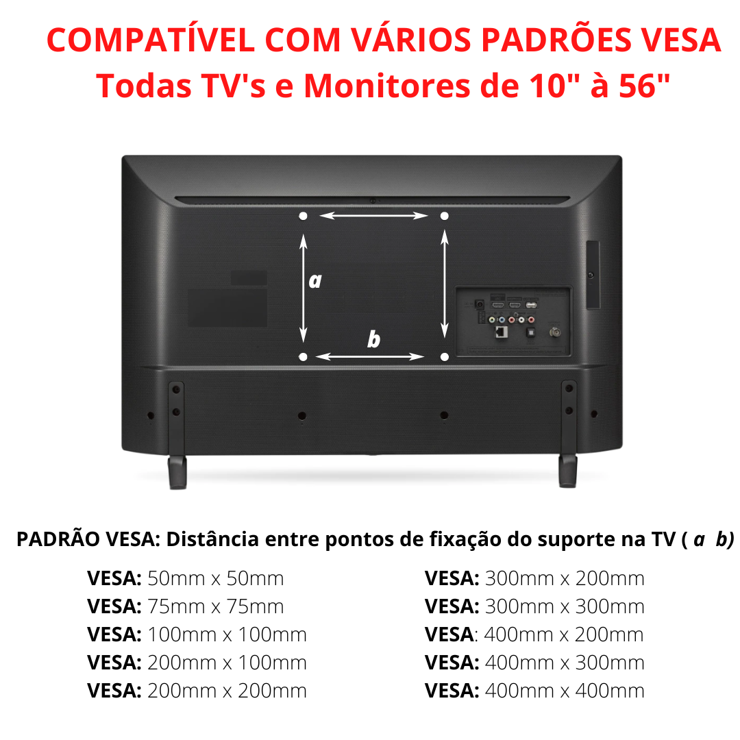Suporte Para Tv Articulado 32 39 40 42 43 50 55 Polegadas