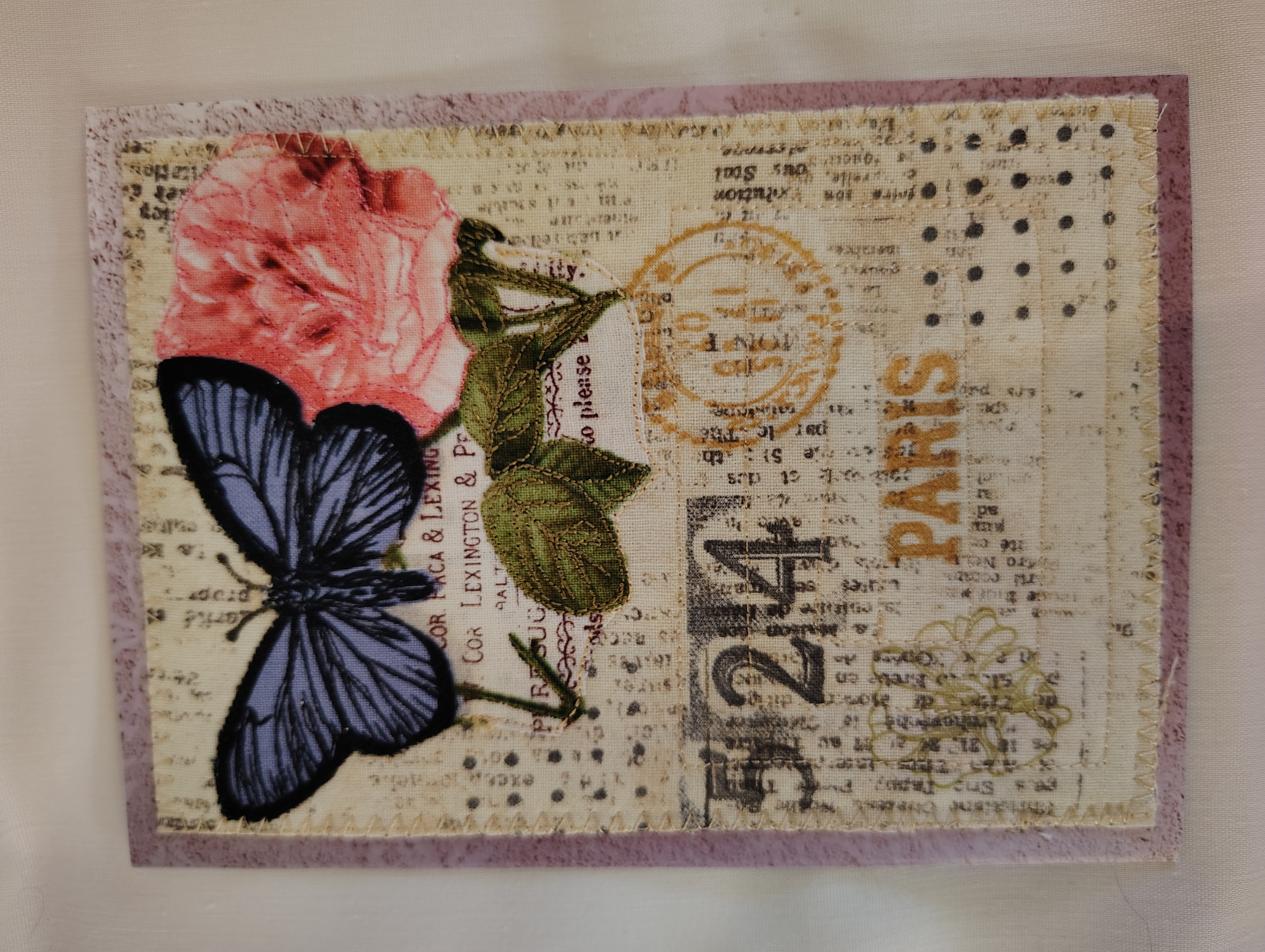 Vintage Paris Quilted Greeting Card