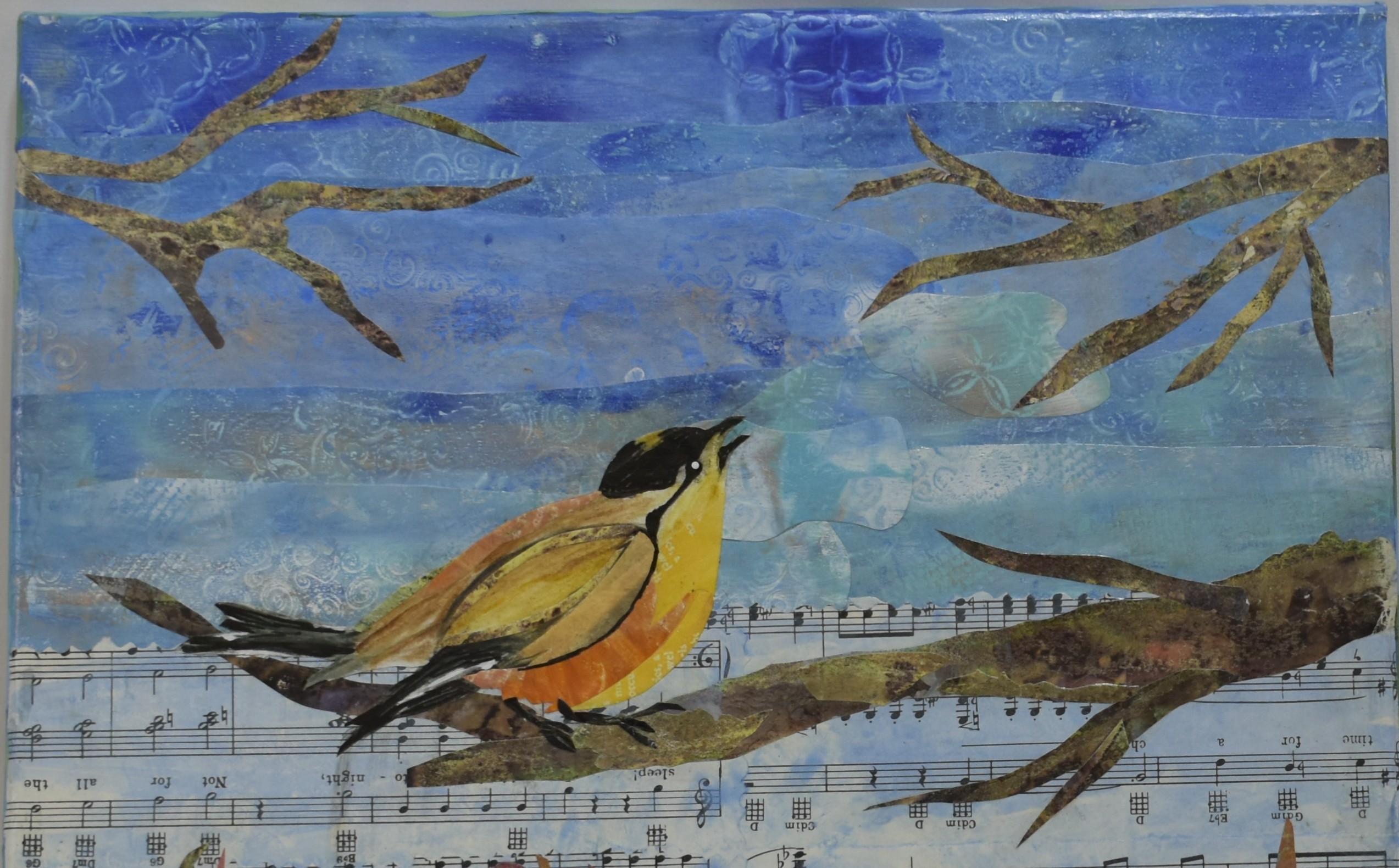 Mixed Media Collage - Robin
