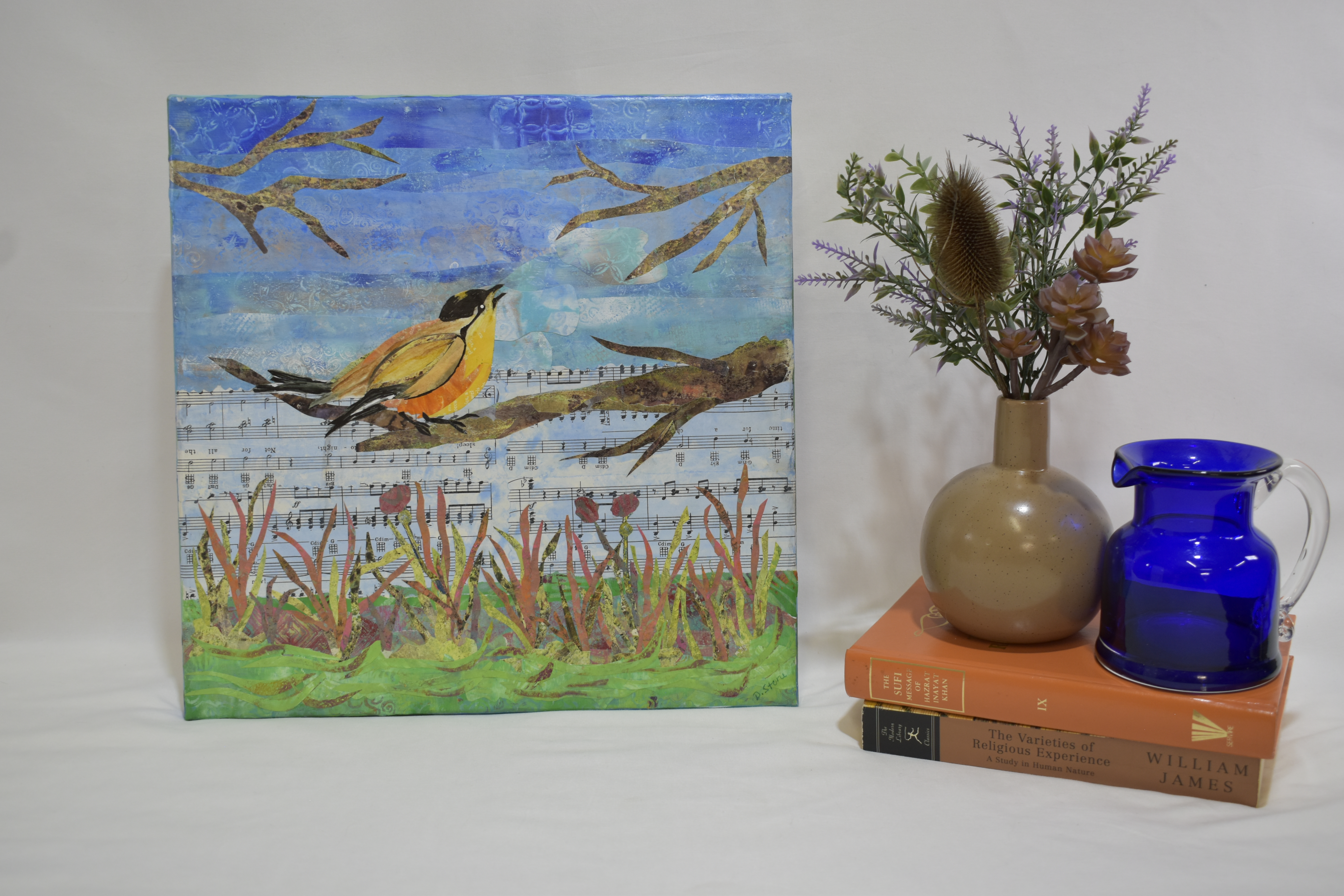 Mixed Media Collage - Robin