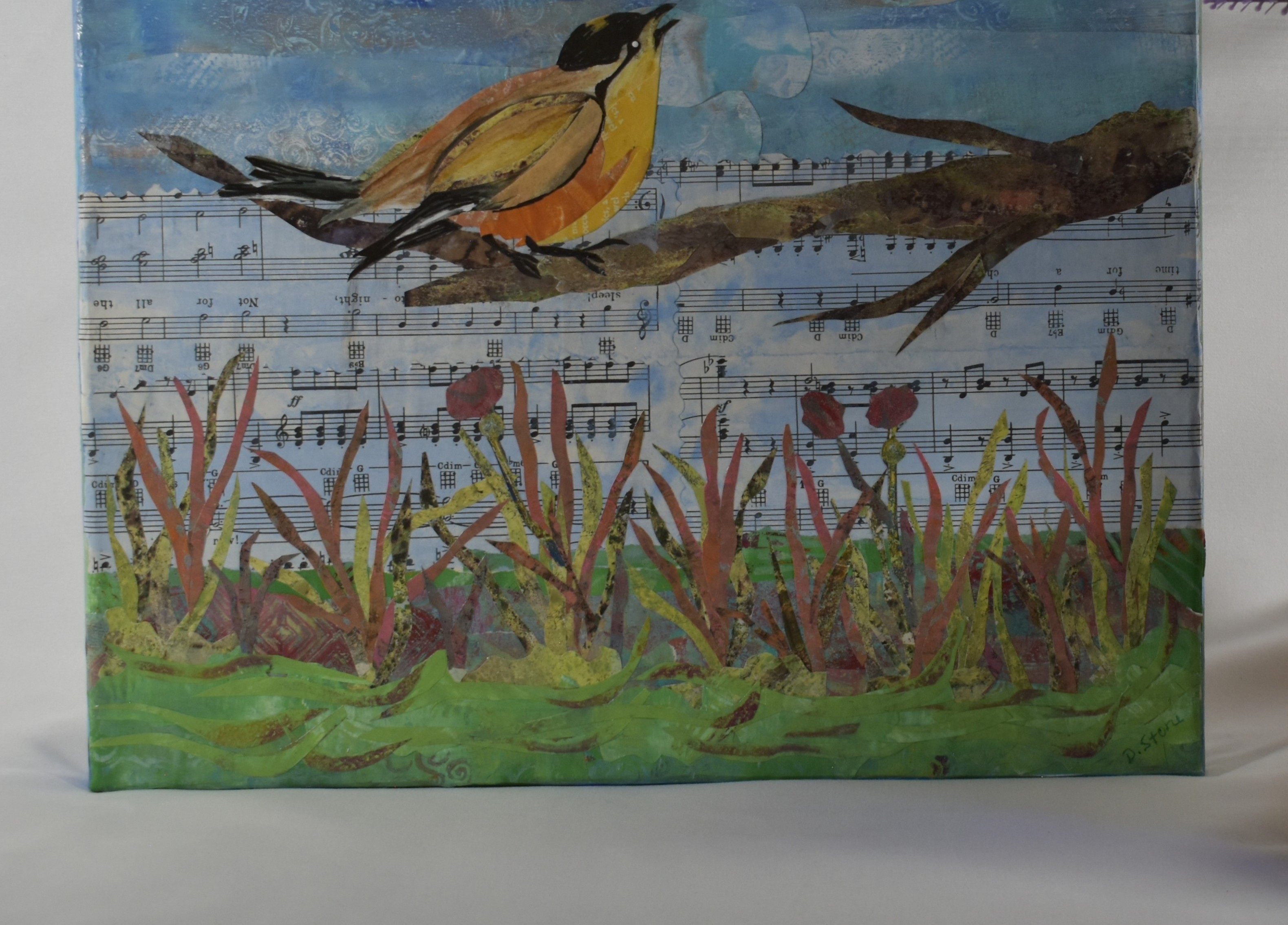 Mixed Media Collage - Robin