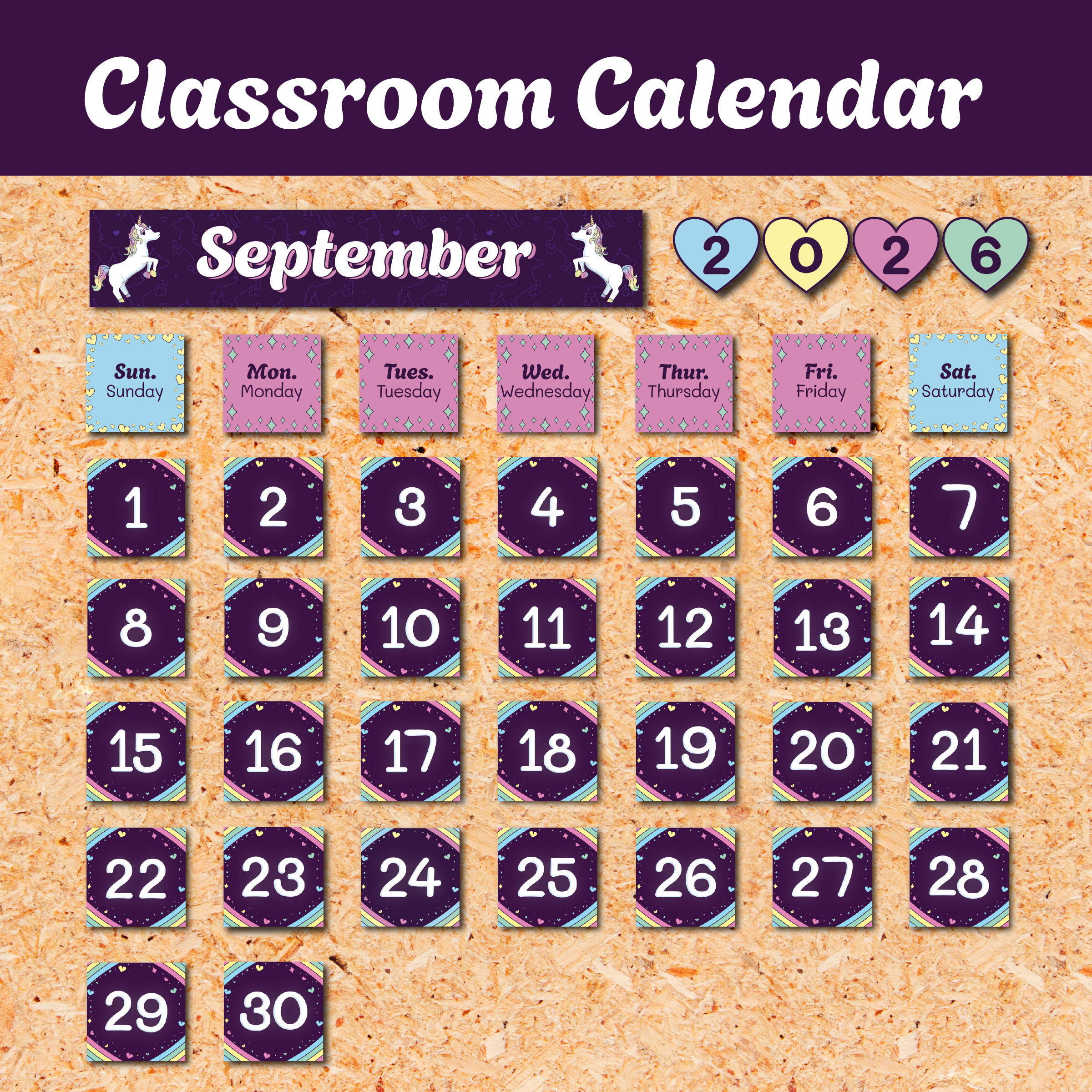 Classroom Calendar Months, Days & Years