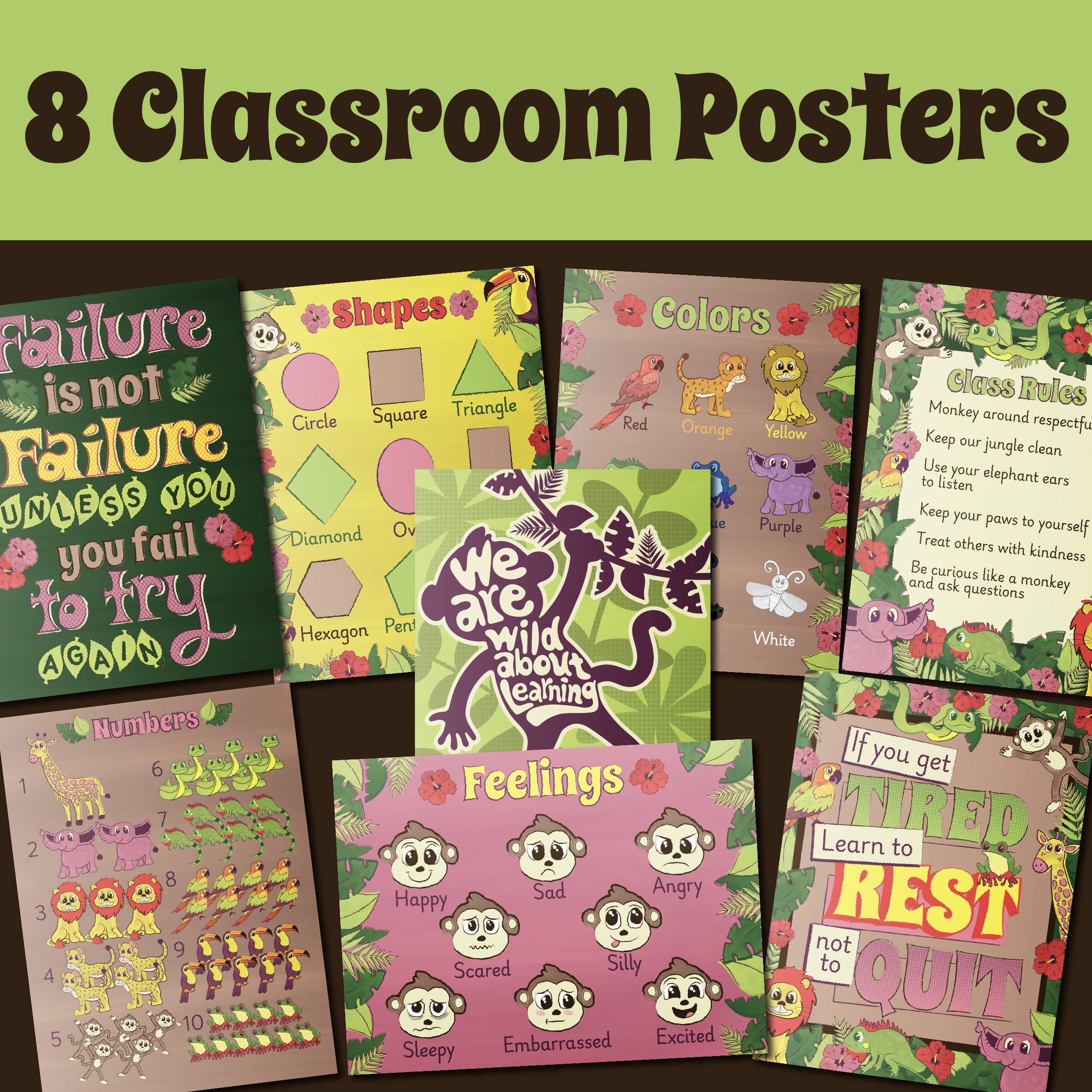 Funky Jungle Circle Time Classroom Set