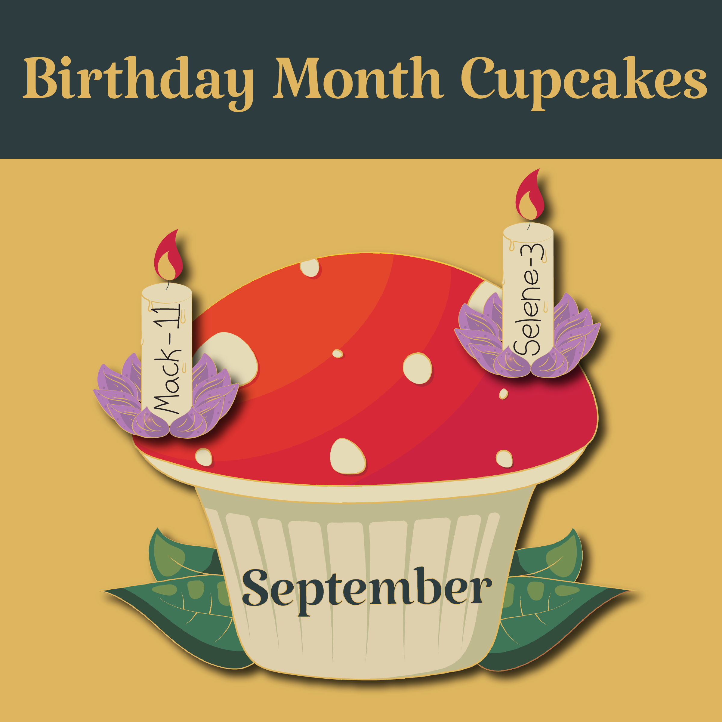 Enchanted Forest Classroom Birthday Cupcakes Monthly Birthday Set for Kids