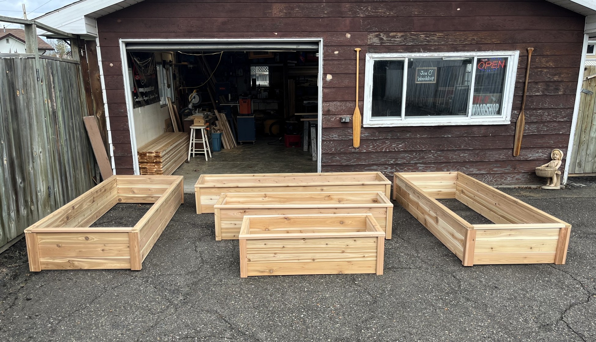 Western Red Cedar Raised Bed Planter Boxes (Flat)