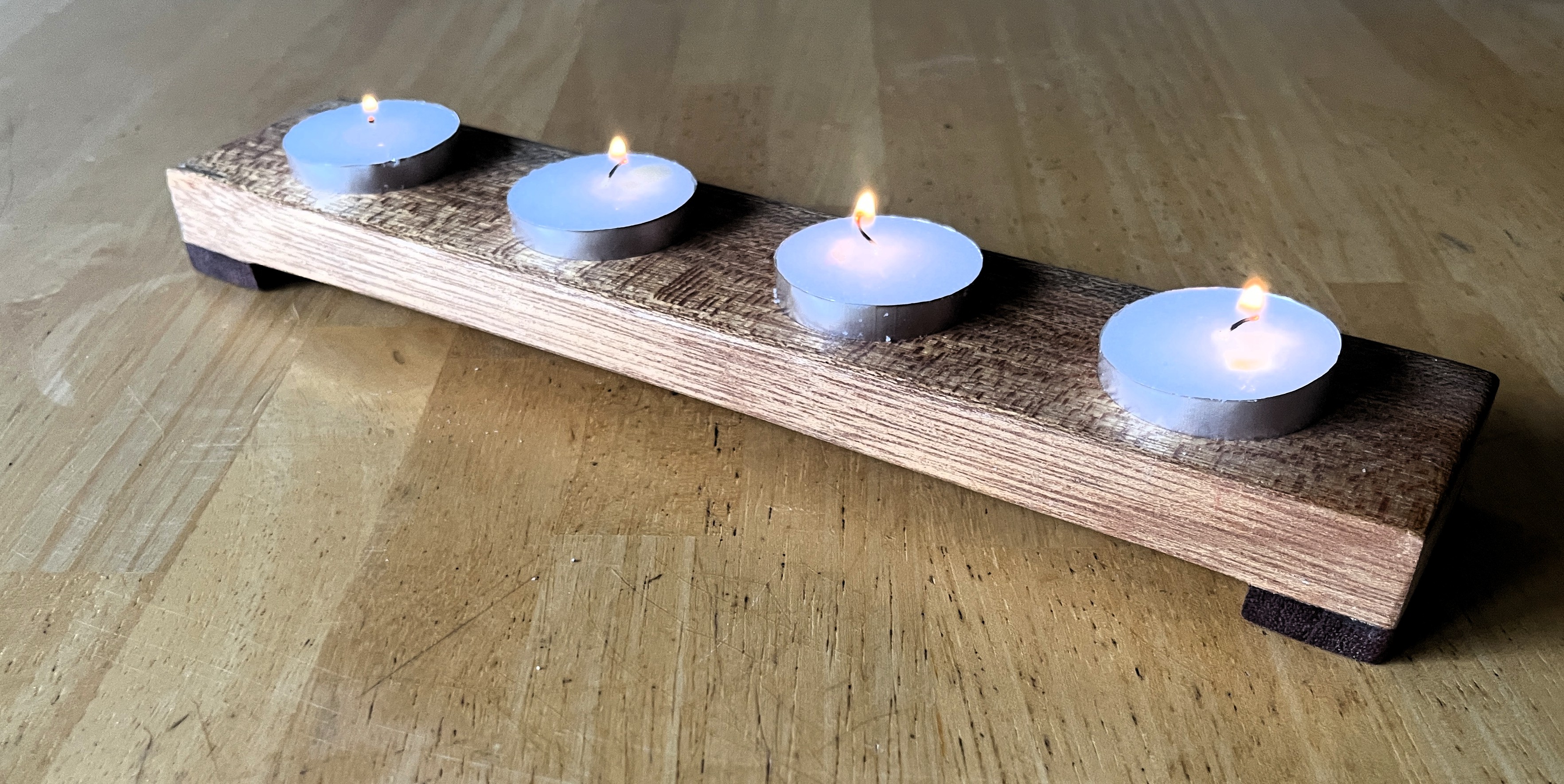 Tea Candle Holder, Mahogany and Purpleheart