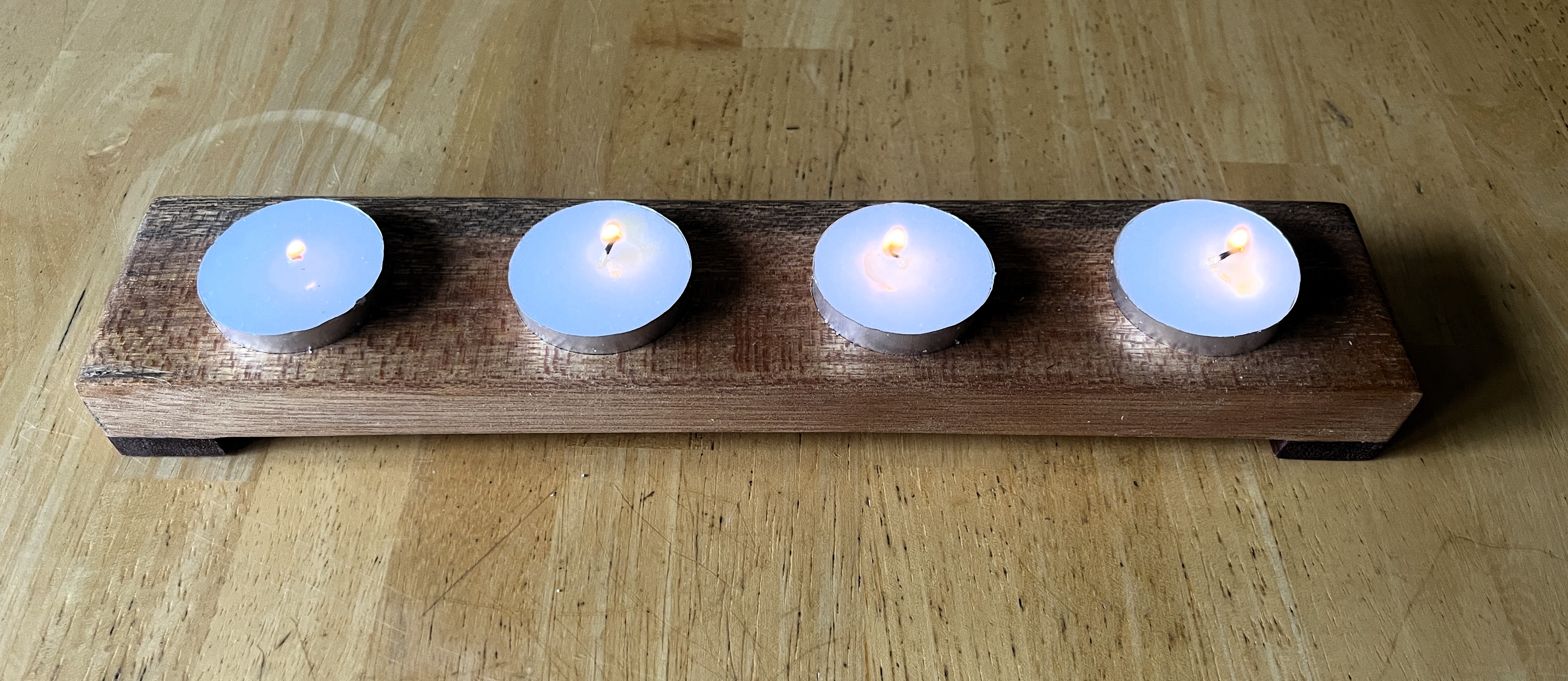 Tea Candle Holder, Mahogany and Purpleheart