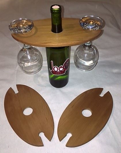 Handcrafted Wooden Wine Display Holder