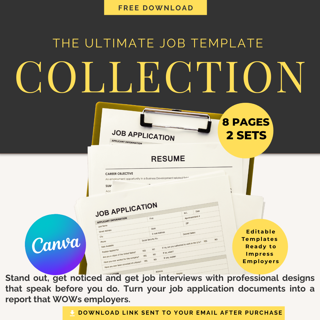 The Ultimate HU$TLE BUNDLE (How To Get A Job Interview E-book + The Ultimate Job Template Collection + HU$H Motivational T-Shirt)