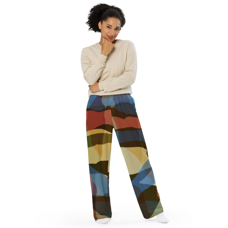 All-over print unisex wide-leg pants