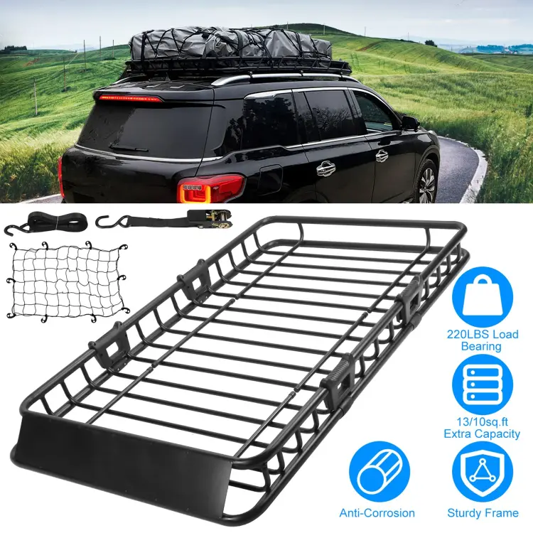 63x39x6.3in Universal Roof Rack Cargo Carrier Car