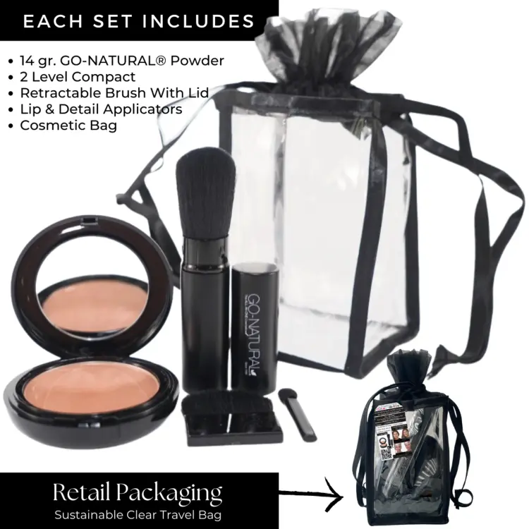 Wholesale Case - GO-NATURAL ALL-IN-ONE Powder - Travel Gift Sets - REGULAR Size - Compact-Kits - 1-Wholesale-Cases-Special-Deal