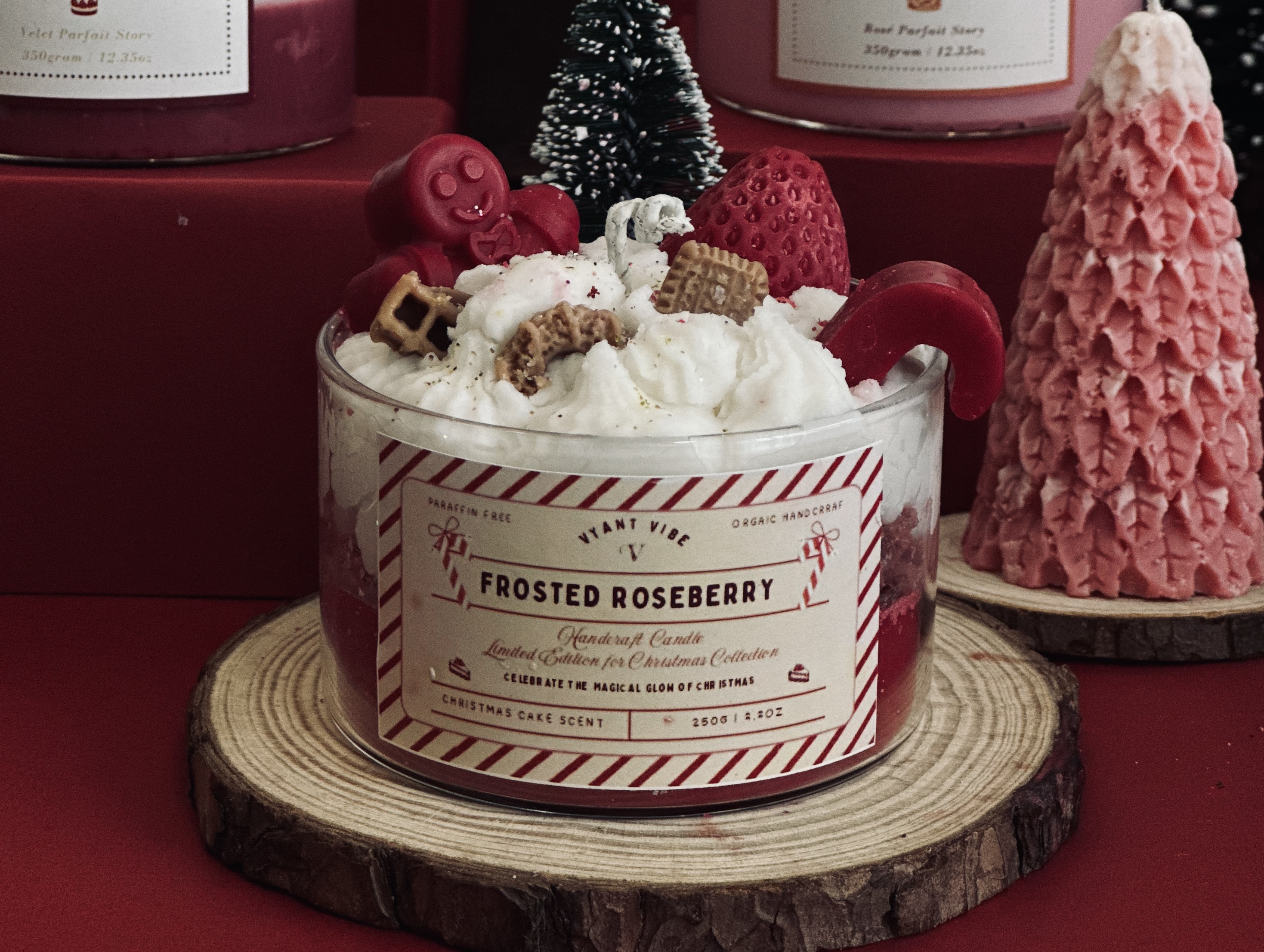 Frosted Roseberry Candle Set ( Velvet) | 250G