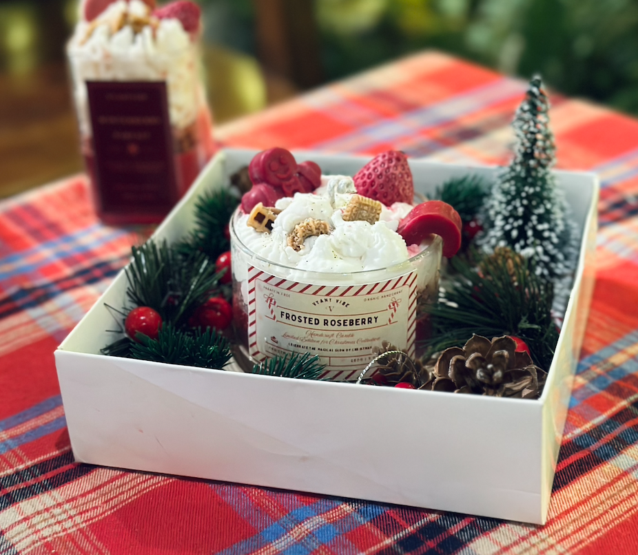 Frosted Roseberry Candle Set ( Velvet) | 250G