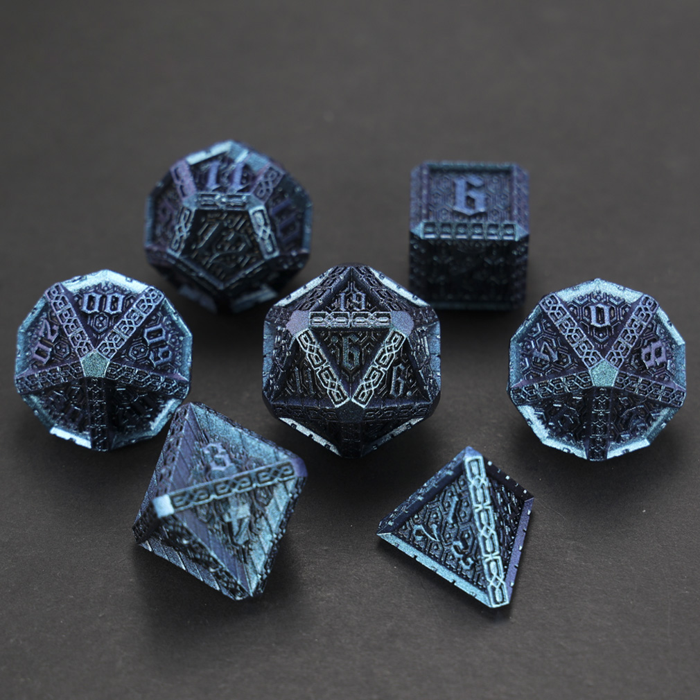 CHENGSHUO Stoneguard Dice Set – Solid Metal DND Dice Forged in the Spirit of Dwarven Warriors