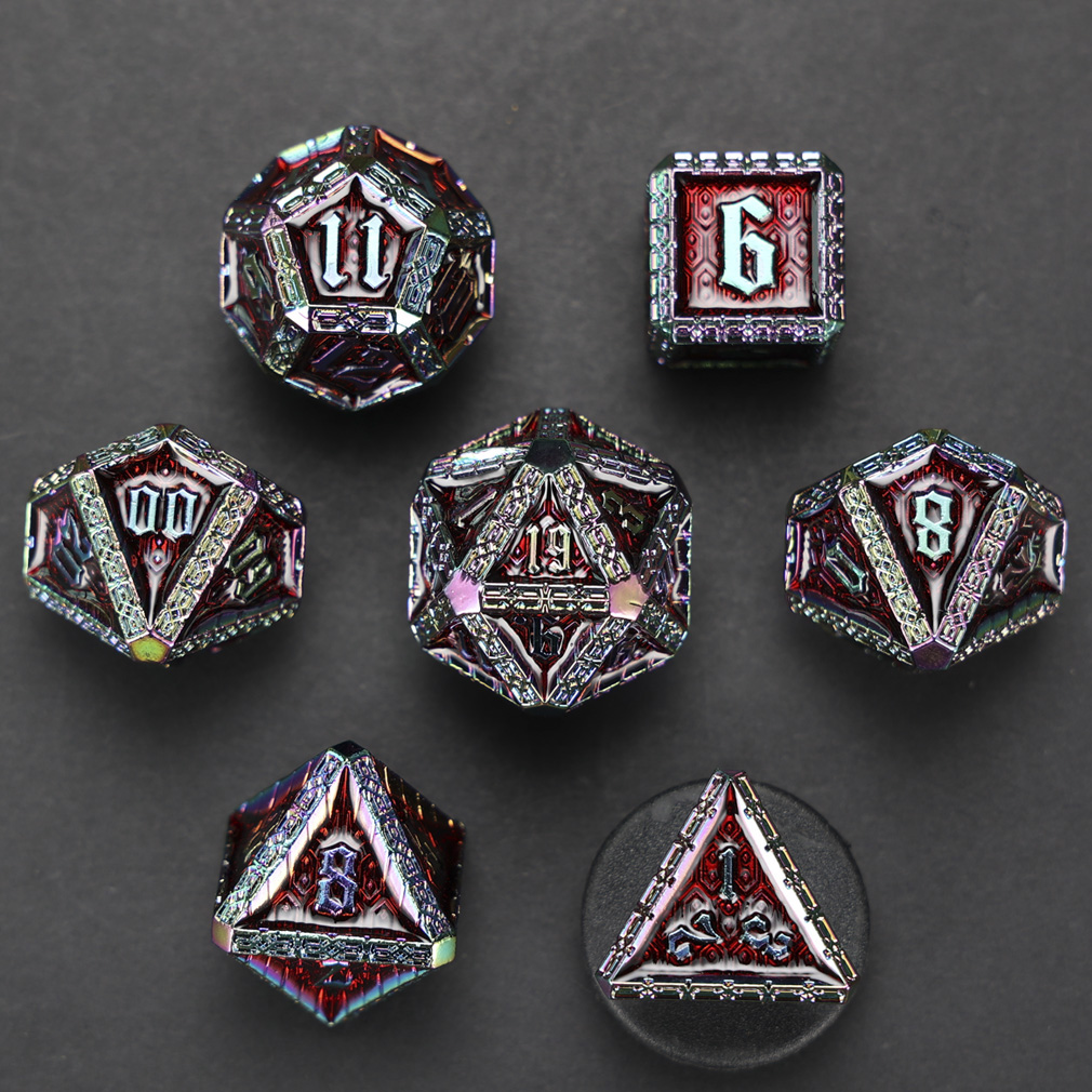 CHENGSHUO Stoneguard Dice Set – Solid Metal DND Dice Forged in the Spirit of Dwarven Warriors