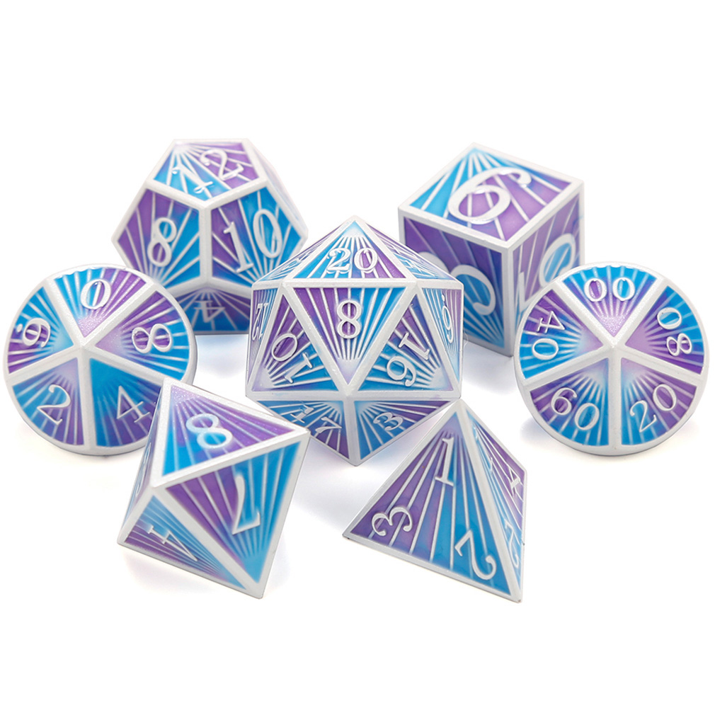 CHENGSHUO Ray Dice Set – Solid Metal Polyhedral Dice Inspired by Cosmic Light