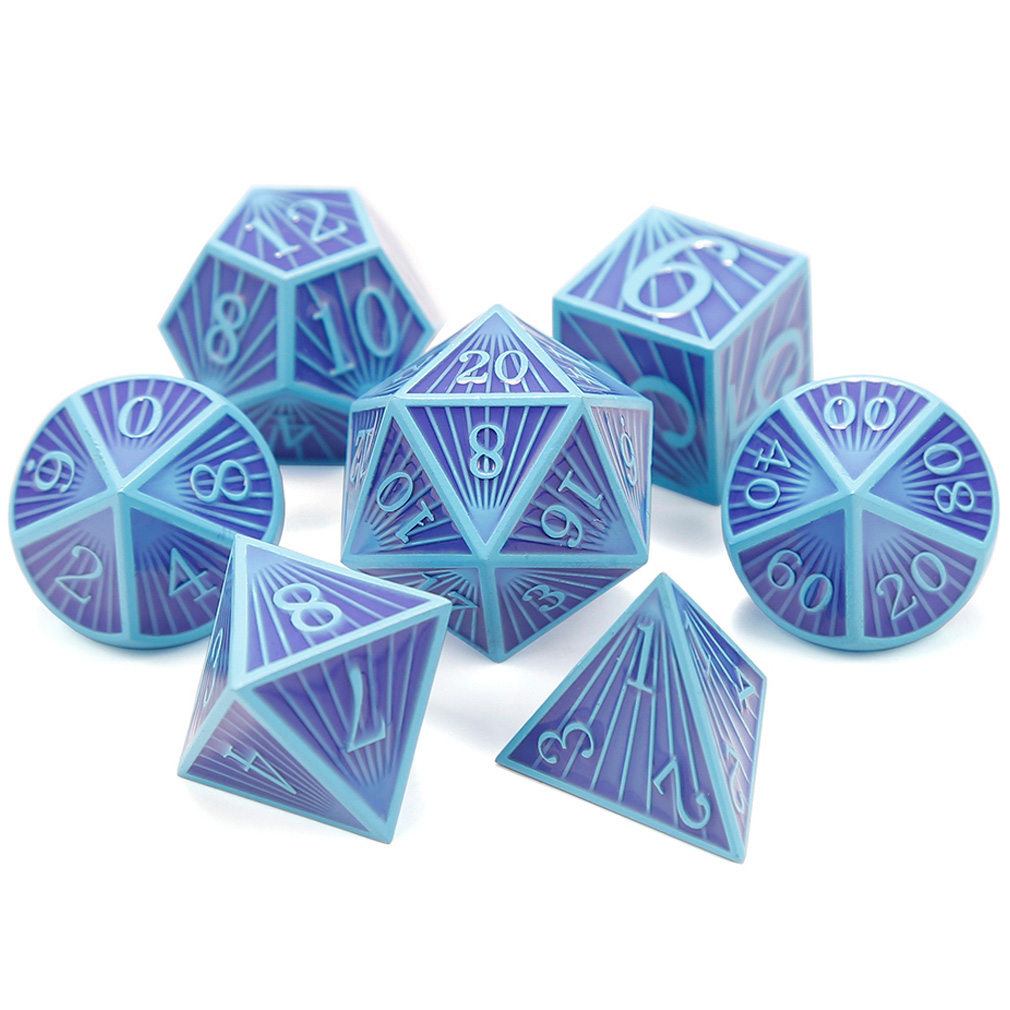 CHENGSHUO Ray Dice Set – Solid Metal Polyhedral Dice Inspired by Cosmic Light