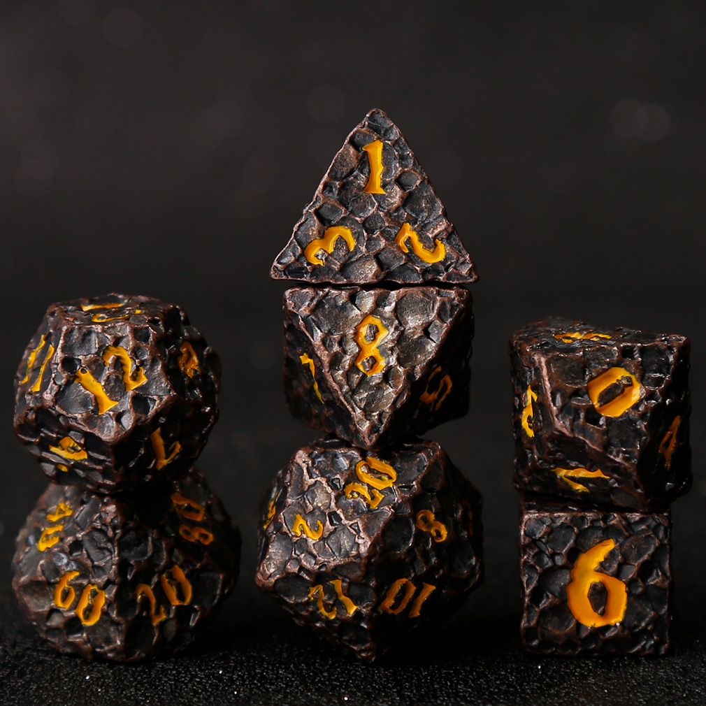 CHENGSHUO Meteor Dice Set – Solid Metal DND Dice Forged from Lunar Fragments