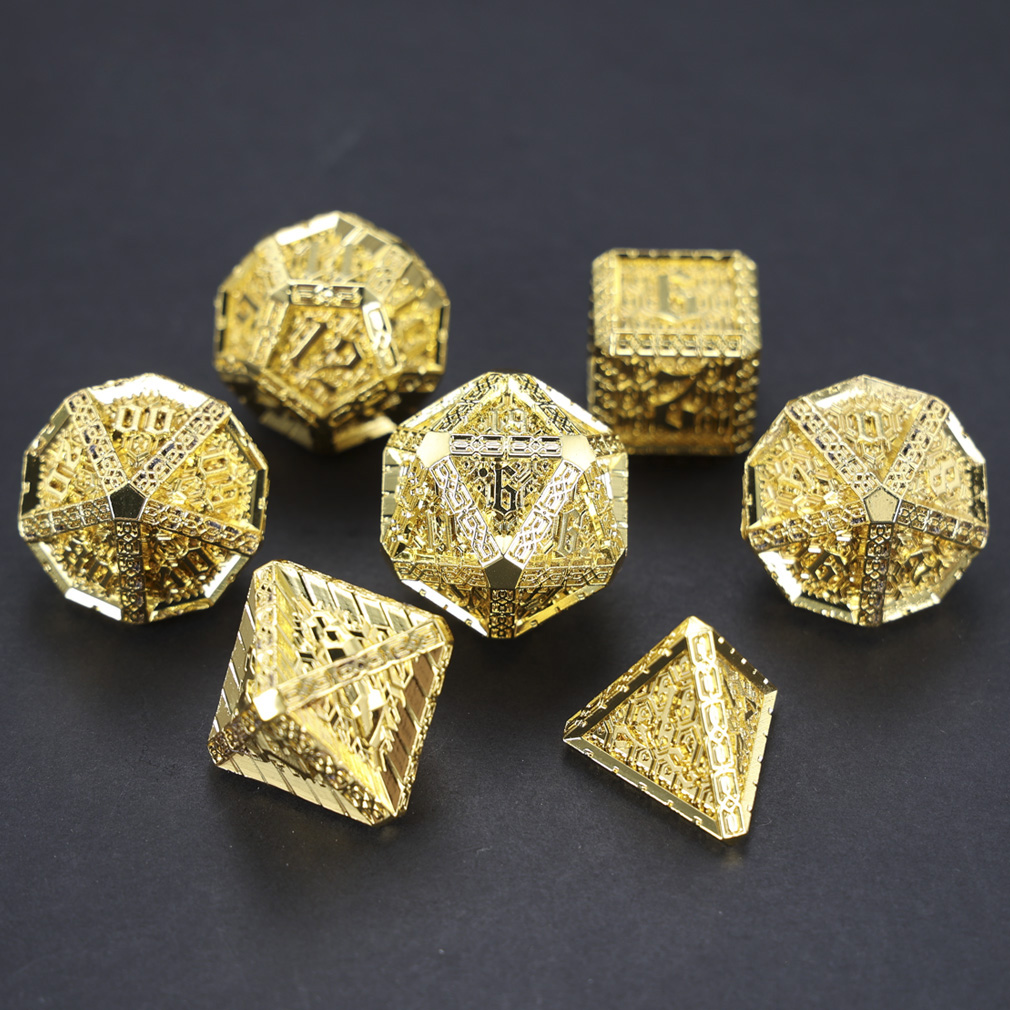 CHENGSHUO Stoneguard Dice Set – Solid Metal DND Dice Forged in the Spirit of Dwarven Warriors