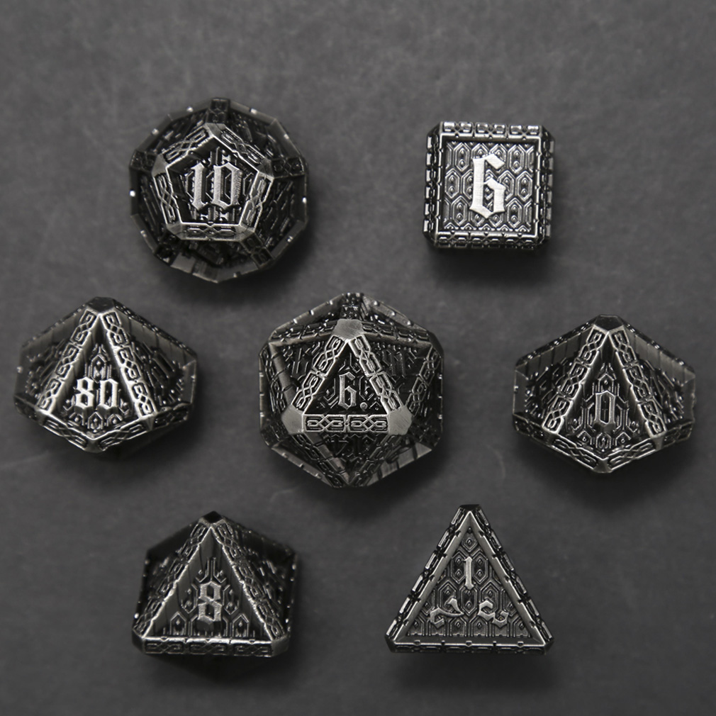 CHENGSHUO Stoneguard Dice Set – Solid Metal DND Dice Forged in the Spirit of Dwarven Warriors