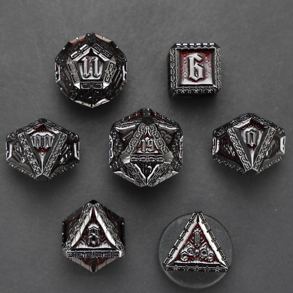 CHENGSHUO Stoneguard Dice Set – Solid Metal DND Dice Forged in the Spirit of Dwarven Warriors
