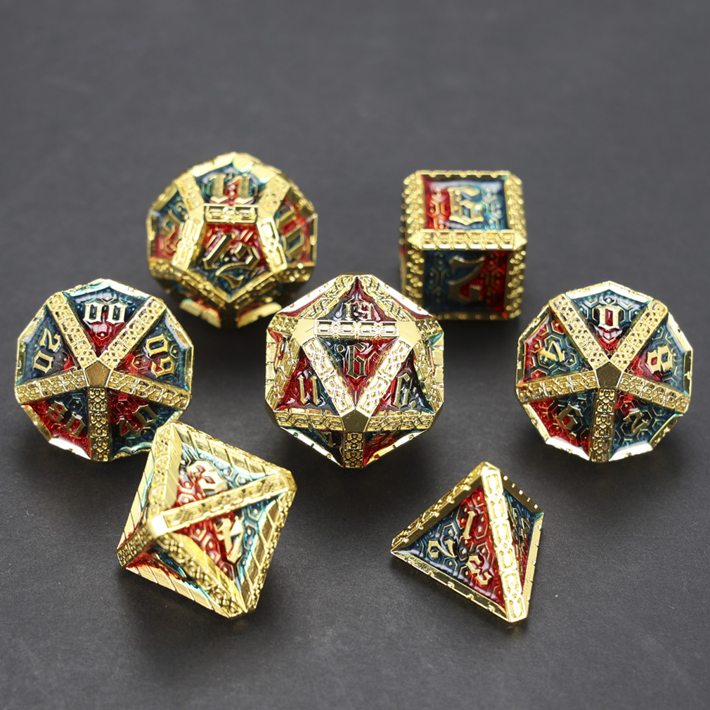 CHENGSHUO Stoneguard Dice Set – Solid Metal DND Dice Forged in the Spirit of Dwarven Warriors