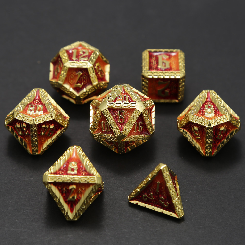 CHENGSHUO Stoneguard Dice Set – Solid Metal DND Dice Forged in the Spirit of Dwarven Warriors