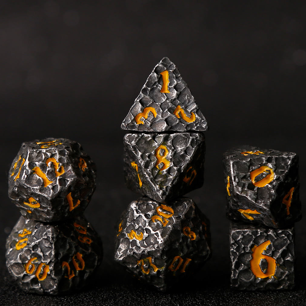 CHENGSHUO Meteor Dice Set – Solid Metal DND Dice Forged from Lunar Fragments
