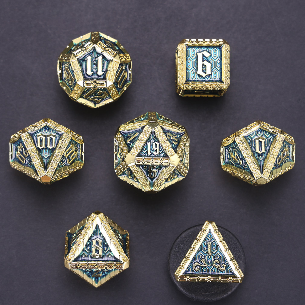 CHENGSHUO Stoneguard Dice Set – Solid Metal DND Dice Forged in the Spirit of Dwarven Warriors