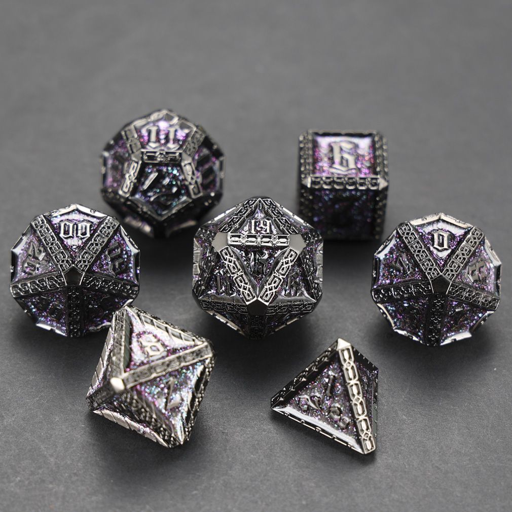 CHENGSHUO Stoneguard Dice Set – Solid Metal DND Dice Forged in the Spirit of Dwarven Warriors