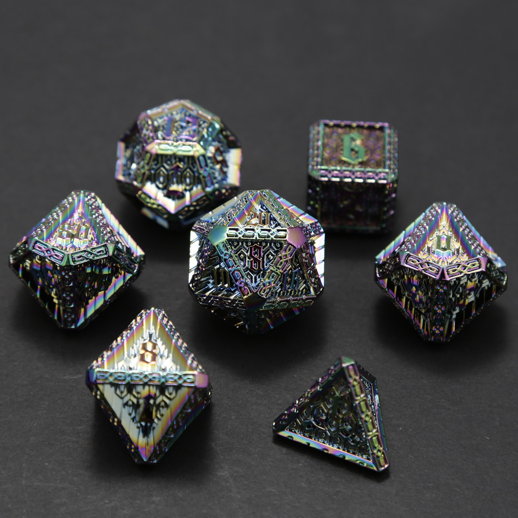 CHENGSHUO Stoneguard Dice Set – Solid Metal DND Dice Forged in the Spirit of Dwarven Warriors