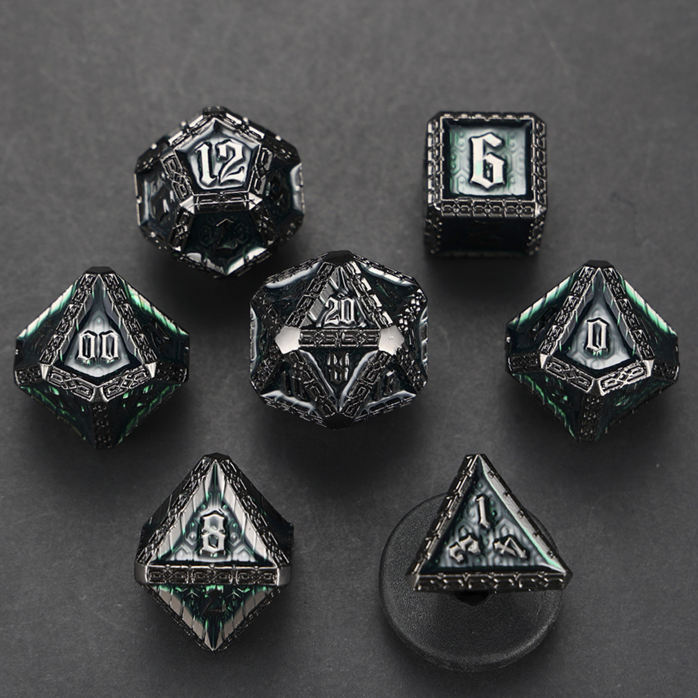 CHENGSHUO Stoneguard Dice Set – Solid Metal DND Dice Forged in the Spirit of Dwarven Warriors
