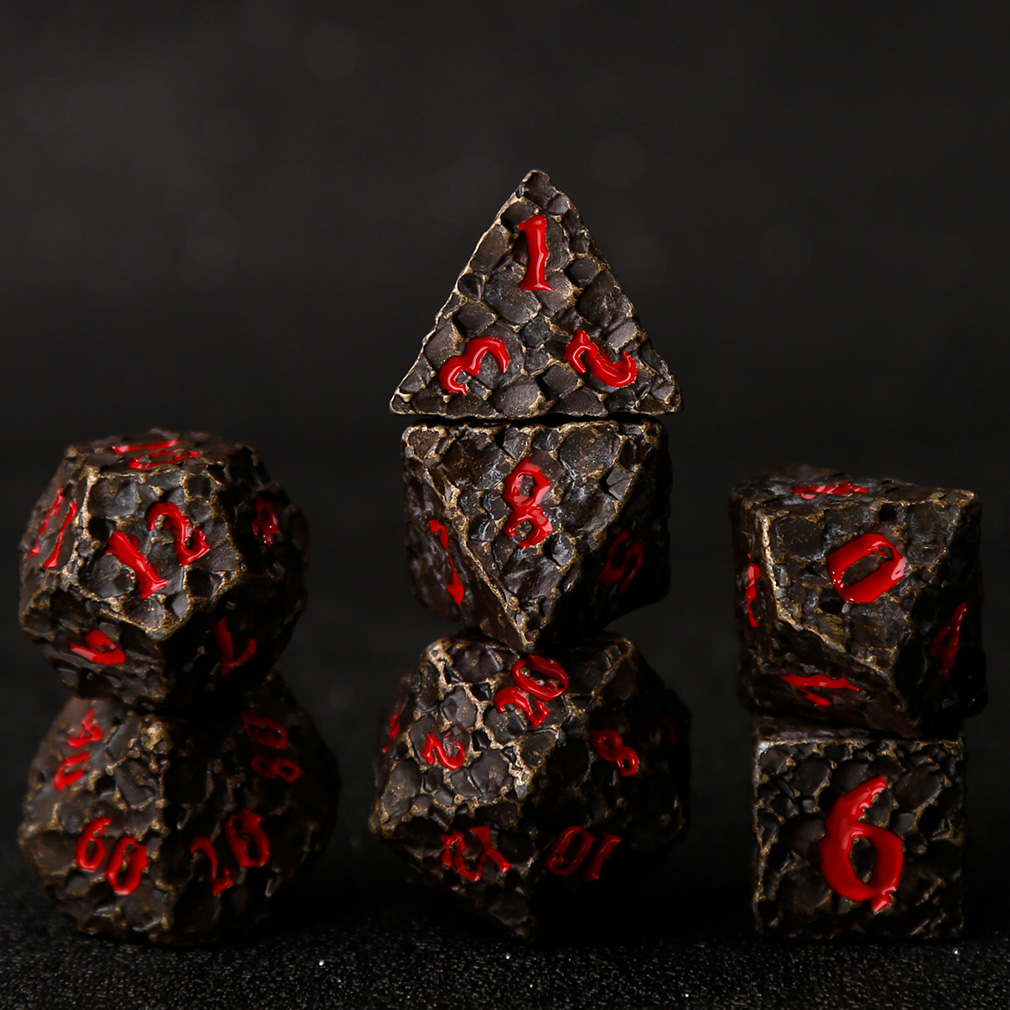 CHENGSHUO Meteor Dice Set – Solid Metal DND Dice Forged from Lunar Fragments