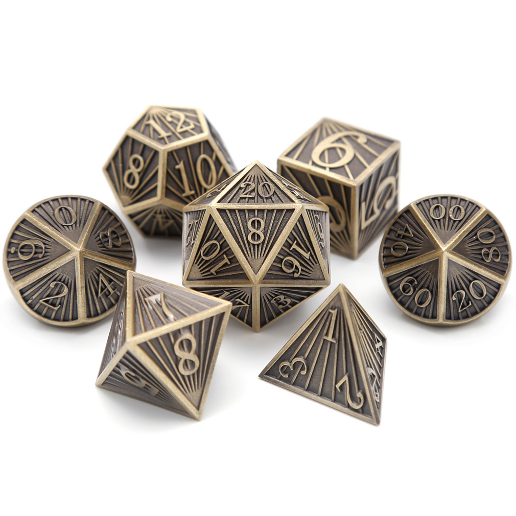 CHENGSHUO Ray Dice Set – Solid Metal Polyhedral Dice Inspired by Cosmic Light